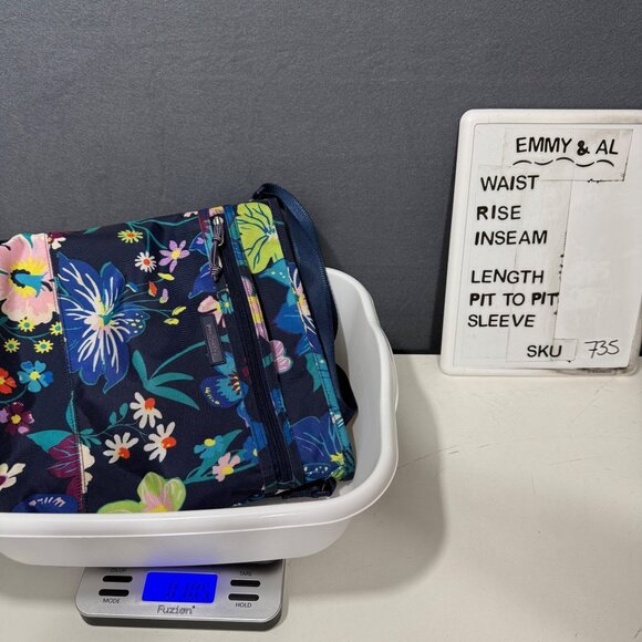 Vera Bradley Lighten Up Slim Crossbody Bag Purse Dark Blue Floral Casual Nylon - Picture 13 of 15